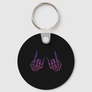 Rocker Hand Sign Rock Skeleton Retro Halloween Man Sleutelhanger