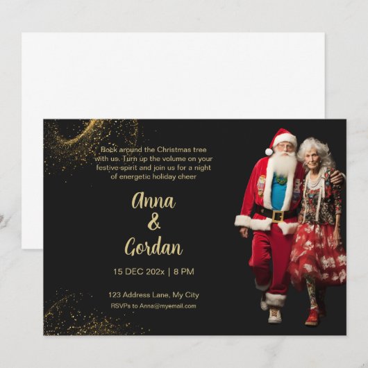 Rocker Holiday Kaart Uitnodiging (Voorkant / Achterkant)