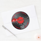 Rocker Kerel Guitar Record 50e verjaardag Ronde Sticker (Envelop)