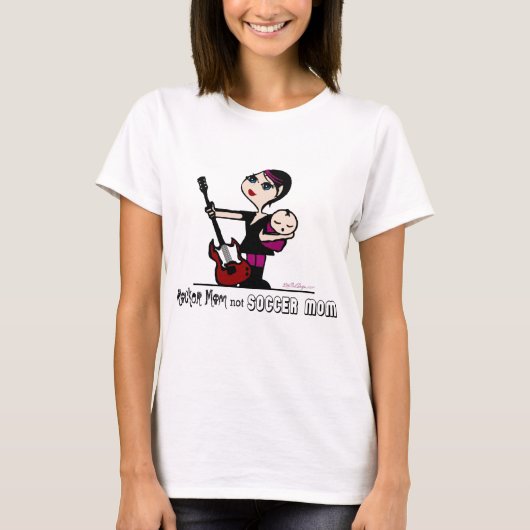 Rocker Mam, niet Soccer Mam T-shirt (Voorkant)