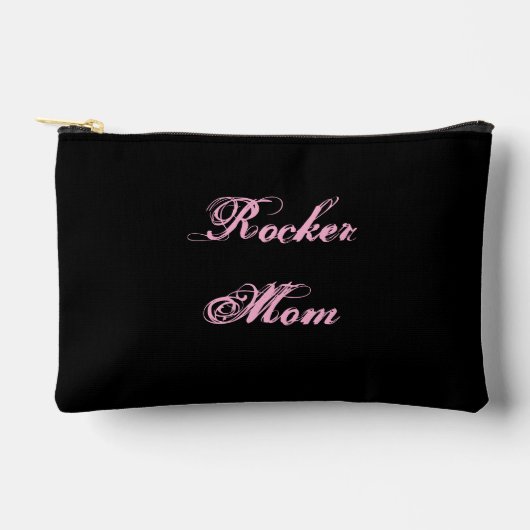 Rocker Moeder Cosmetische Tas (Zwart & Roze) (Voorkant)