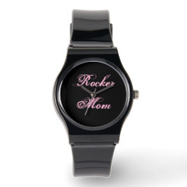 Rocker Moeder Horloge (Zwart & Roze)