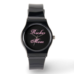 Rocker Moeder Horloge (Zwart & Roze)