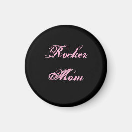 Rocker Moeder Koelkastmagneet (Zwart & Roze) Magneet
