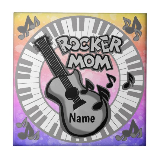 Rocker Mom  Tegeltje (Voorkant)