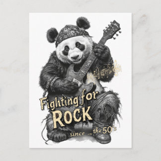 Rocker Panda zegt: Vechten voor Rock op een Feestdagenkaart