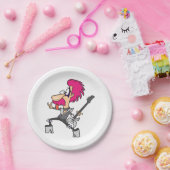 Rocker Paper-Borden met Rock Star-imitator Papieren Bordje (Feest)