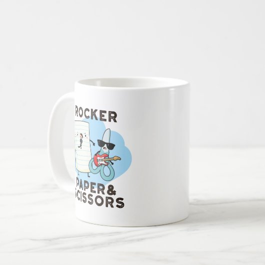 Rocker Paper en Scissors Funny Game Pun Koffiemok (Voorkant links)