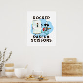 Rocker Paper en Scissors Funny Game Pun Poster (Keuken)
