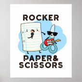 Rocker Paper en Scissors Funny Game Pun Poster (Voorkant)