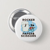 Rocker Paper en Scissors Funny Game Pun Ronde Button 5,7 Cm (Voorkant /achterkant)