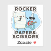 Rocker Paper en Scissors Funny Game Pun Sticker (Vel)