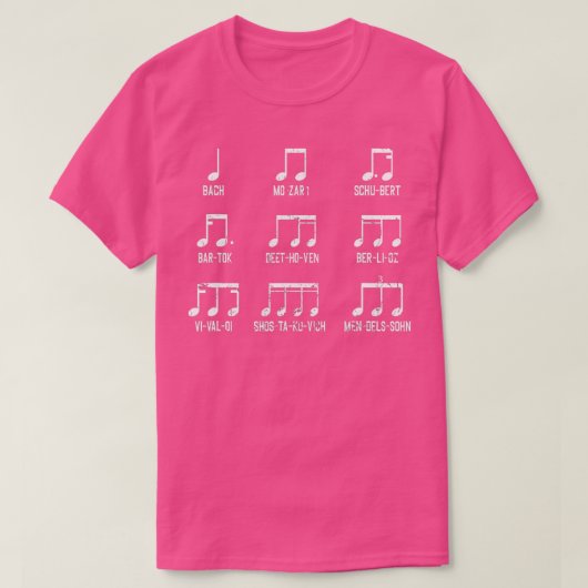 Rocker Piano Drummer Note Classic Co T-shirt (Design voorkant)