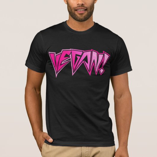 Rocker Pink Vegan T-shirt (Voorkant)