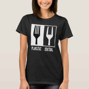 Rocker Rock Metal Plastic Fork Rock Music T-shirt