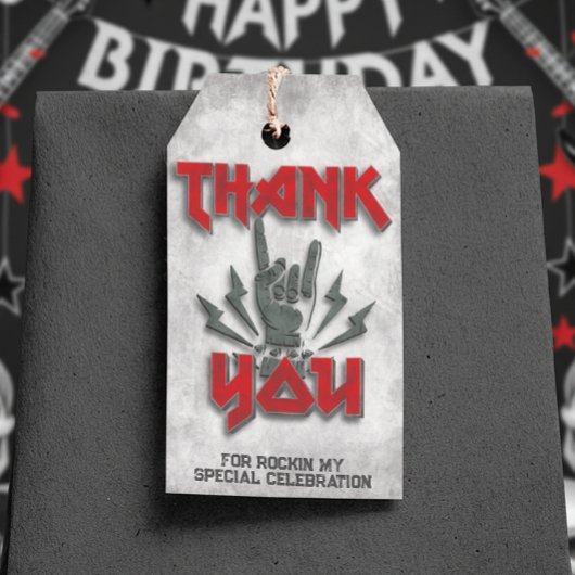 Rocker - Rock Theme Favor Tag Cadeaulabel