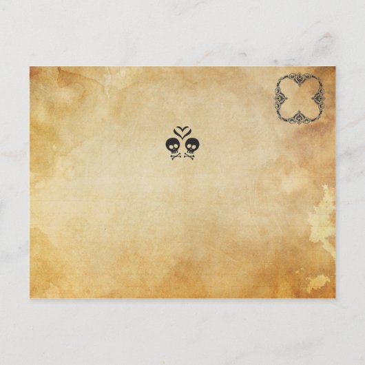 Rocker Save the Date - Skull & Crossbones Aankondigingskaart (Achterkant)