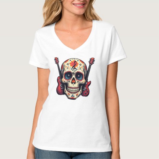 Rocker Schedel T-shirt (Voorkant)