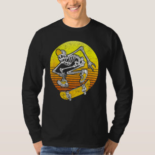 Rocker Skater Skelet Kap Koele Halloween Punk Ska T-shirt