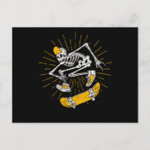 Rocker Skater Skeleton Cap Cool Halloween Punk Briefkaart (Voorkant)