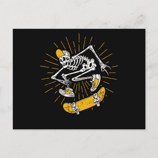 Rocker Skater Skeleton Cap Cool Halloween Punk Briefkaart (Voorkant)