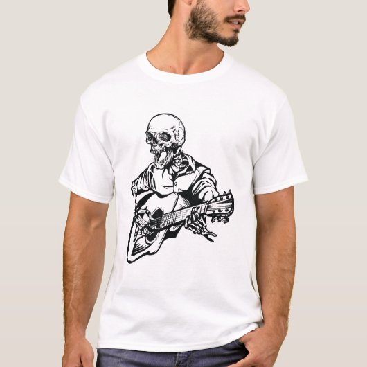 Rocker Skelet Gitaar T-shirt (Voorkant)