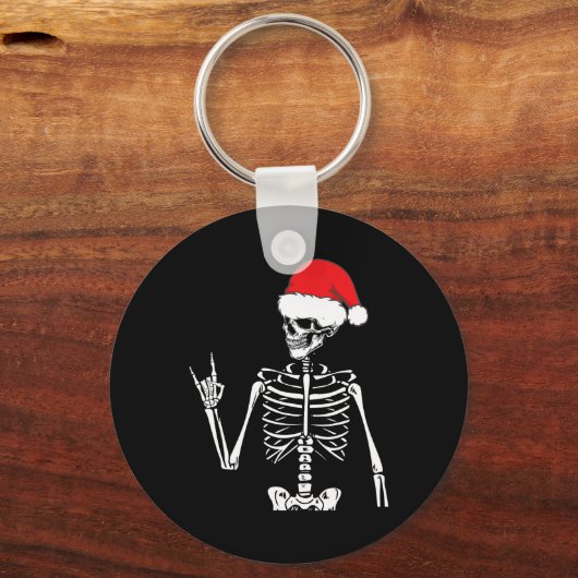 Rocker Skelet Hand Rock op kostuum Fun Christmas Sleutelhanger (Voorkant)