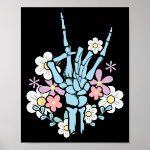Rocker Skelet Kap Skater Cool Halloween Punk Roc Poster
