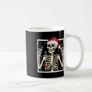 Rocker Skelet Kerstman Hoed Koel Kerstmis Punk Roc Koffiemok