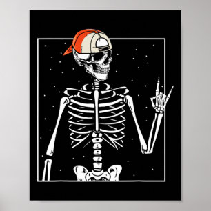 Rocker Skelet Pet Skater Cool Halloween Punk Poster