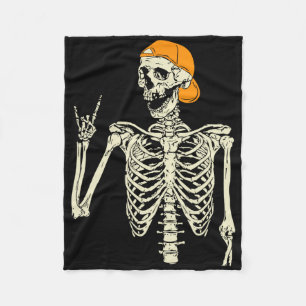Rocker Skelet Pet Skater Cool Halloween Punk Roc Fleece Deken