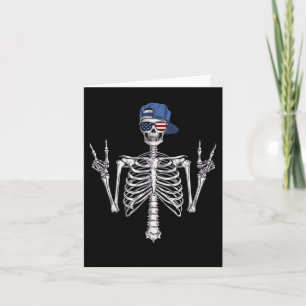 Rocker Skelet Pet Skater Cool Halloween Punk Roc Kaart