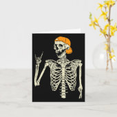 Rocker Skelet Pet Skater Cool Halloween Punk Roc Kaart (Gele Bloem)