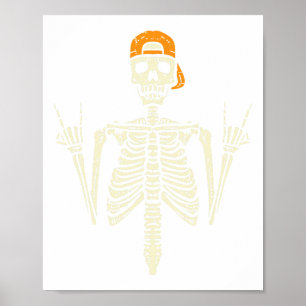 Rocker Skelet Pet Skater Cool Halloween Punk Roc Poster