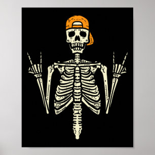 Rocker Skelet Pet Skater Cool Halloween Punk Roc Poster