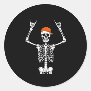 Rocker Skelet Pet Skater Cool Halloween Punk Roc Ronde Sticker