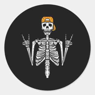 Rocker Skelet Pet Skater Cool Halloween Punk Roc Ronde Sticker