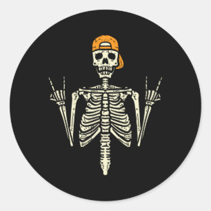 Rocker Skelet Pet Skater Cool Halloween Punk Roc Ronde Sticker