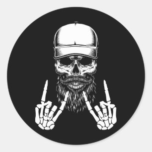 Rocker Skelet Pet Skater Cool Halloween Punk Roc Ronde Sticker