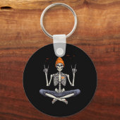 Rocker Skelet Pet Skater Cool Halloween Punk Roc Sleutelhanger (Voorkant)