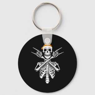 Rocker Skelet Pet Skater Halloween Hand Rock Manne Sleutelhanger