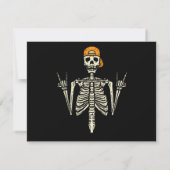 Rocker Skeleton Cap Skater Cool Halloween Punk Roc Bedankkaart (Achterkant)