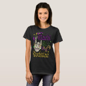 Rocker Skeleton Hand Mardi Gras Mardi als een soor T-shirt (Voorkant volledig)