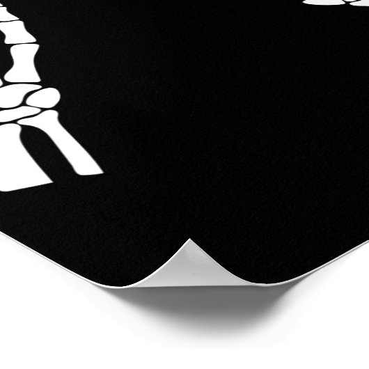 Rocker Skeleton Hand Rock on Costume Funny Halowe Poster (Hoek)