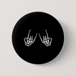 Rocker Skeleton Hand Rock on Costume Funny Halowe Ronde Button 5,7 Cm