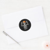 Rocker Skeleton Hand Rock on Costume Funny Halowe Ronde Sticker (Envelop)