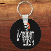 Rocker Skeleton Hand Rock on Costume Funny Halowe Sleutelhanger (Voorkant)