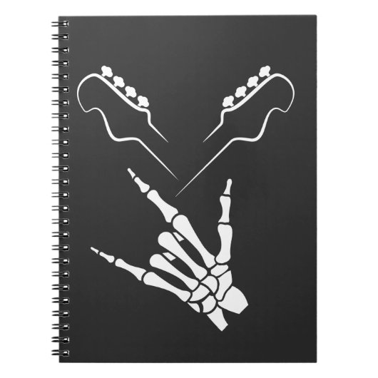 Rocker Skeleton Hand Rock On Rock Notitieboek (Voorkant)