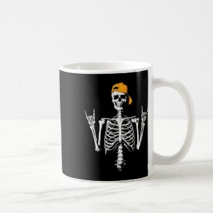 Rocker Skeleton Mutskool Skater Koel Halloween Pun Koffiemok