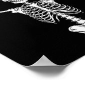 Rocker Skeleton Mutskool Skater Koel Halloween Pun Poster (Hoek)